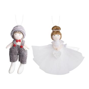 TEXTILNÝ ZÁVESNÝ CHLAPEC/DIEVČA 14CM