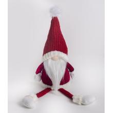 TEXTILNÉ FÚZY SO ZAVESENÝMI NOHAMI, SANTA CLAUS, BORDOVÁ A BIELA