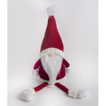 TEXTILNÉ FÚZY SO ZAVESENÝMI NOHAMI, SANTA CLAUS, BORDOVÁ A BIELA