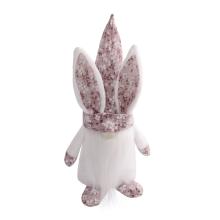 TEXTILNÉ KRÁLIČIE FÚZY, STOJACE, BIELE A S KVETINOVÝM VZOROM