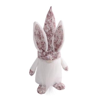 TEXTILNÉ KRÁLIČIE FÚZY, STOJACE, BIELE A S KVETINOVÝM VZOROM