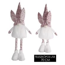 TEXTILNÉ KRÁLIČIE FÚZY, STOJACE, TELESKOPICKÉ, BIELE A S KVETINOVÝM VZOROM