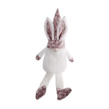 TEXTILNÉ KRÁLIČIE FÚZY SO ZAVESENÝMI NOHAMI, BIELY A KVETINOVÝ VZOR