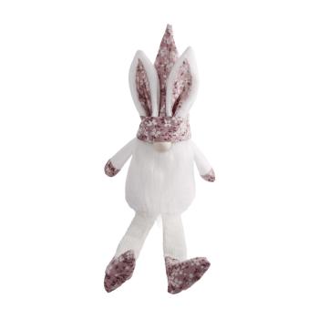 TEXTILNÉ KRÁLIČIE FÚZY SO ZAVESENÝMI NOHAMI, BIELY A KVETINOVÝ VZOR