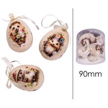 SADA PLASTOVÝCH VAJÍČOK, 6 KUSOV, V PLEXISKLOVEJ ŠKATUĽKE, JEŽKO, KVETOVANÉ