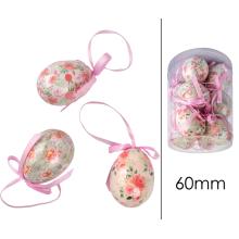 SADA PLASTOVÝCH VAJÍČOK, 12 KUSOV, V PLEXISKLOVEJ ŠKATUĽKE, ZELENÉ A RUŽOVÉ KVETY