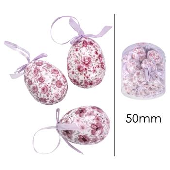 SADA PLASTOVÝCH VAJÍČOK, 24 KUSOV, V PLEXISKLOVEJ ŠKATUĽKE, RUŽOVÁ RUŽA