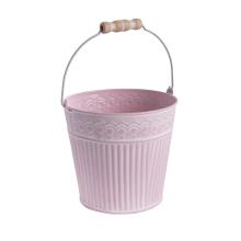 PLECHOVÉ VEDIERKO, BIELY ČIPKOVANÝ OKRAJ, RUŽOVÁ FARBA