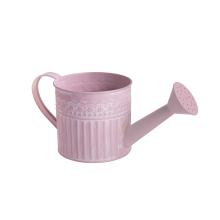 PLECHOVÁ KANVA NA VODU, BIELA S ČIPKOVANÝM OKRAJOM, RUŽOVÁ