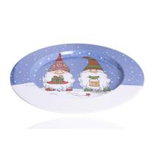 PLECHOVÝ PODNOS, SANTA CLAUS, FIALOVÝ/BIELY