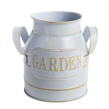 KANVA S NÁPISOM "FLOWERS&GARDEN", SVETLOMODRÁ