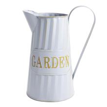 PLECHOVÁ VÝLEVKA, S NÁPISOM "FLOWERS&GARDEN", SVETLOMODRÁ