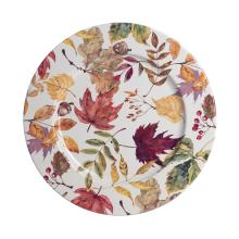 PLECHOVÝ PODNOS, KRUHOVÝ, S JESENNÝMI LISTAMI