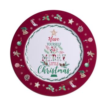 PLECHOVÝ PODNOS , OKRÚHLY, VIANOČNÝ