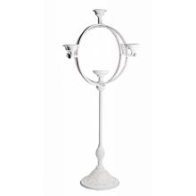 LISOVANÝ KOVOVÝ SVIETNIK 6 VETIEV GUĽA BIELA