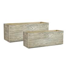 SÚPRAVA PODŠÁLOK NA VONKAJŠIE DEBNY, 2 KUSY, OBDĹŽNIKOVÝ TVAR, RUSTIKÁLNY EFEKT DREVA