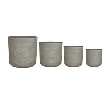 SADA VONKAJŠÍCH KVETINÁČOV, 4 KUSY, VALCOVITÉ, "GINGER ROOT"