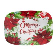 SKLENENÝ SERVER, POINSETTIA, ČERVENÁ