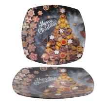 SKLENENÝ TANIER, VZOR PERNÍKOV, HNEDÝ