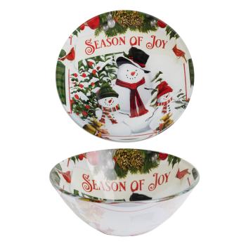 SKLENENÝ TANIER, SNEHULIAK, BIELO-ČERVENÝ