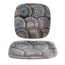 SKLENENÁ MISKA, ŠTVORCOVÁ, VZOR MANDALA