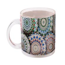 SKLENENÝ HRNČEK S MANDĽOVÝM VZOROM