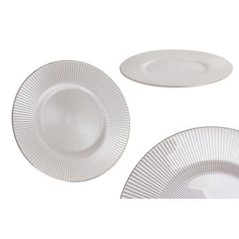 SKLENENÁ DOSKA, REBROVANÁ, BIELA