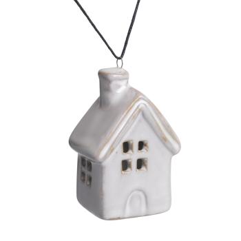 KERAMICKÝ ZÁVESNÝ DOMČEK, BIELY