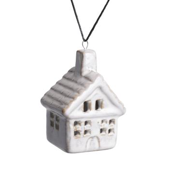 KERAMICKÝ ZÁVESNÝ DOMČEK, BIELY