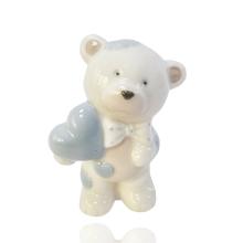 KERAMICKÝ MEDVEĎ SO SRDCOM A MOTÝLIKOM, MODRÝ