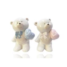 KERAMICKÝ MEDVEĎ SO SRDCOM, BIELY