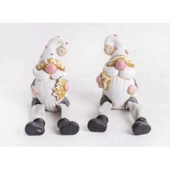 KERAMICKÉ FÚZY SO ZAVESENÝMI NOHAMI, BIELO-SIVÉ