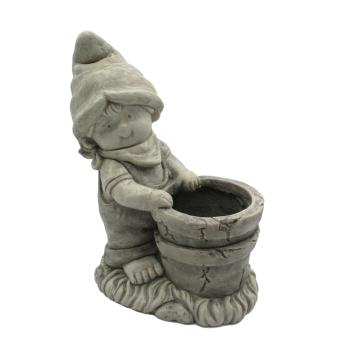 VONKAJŠIA DEKORÁCIA, CHLAPEC SO SUDOM, SIVÁ