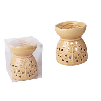 KERAMICKÉ OLEJOVÉ PODLOŽKY, VZOR OKVETNÝCH LÍSTKOV, ŽLTÉ