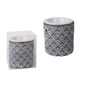 KERAMICKÁ OLEJOMAĽBA, VZOR TAPETY, SIVÁ