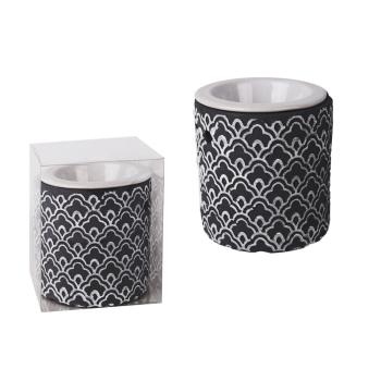 KERAMICKÁ OLEJOMAĽBA, VZOR TAPETY, ČIERNA