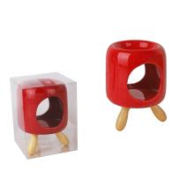 KERAMICKÝ POHÁR NA OLEJ S OTVORMI, ČERVENÝ