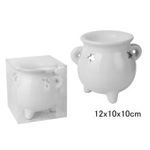 KERAMICKÁ PANVICA NA OLEJ, TVAR KOTLA, BIELA