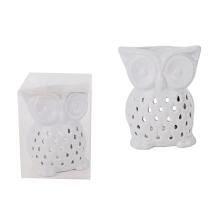 KERAMICKÝ LIS NA OLEJ, TVAR SOVY, BIELY