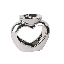 KERAMICKÁ OLEJOVÁ PODLOŽKA V TVARE SRDCA, STRIEBORNÁ