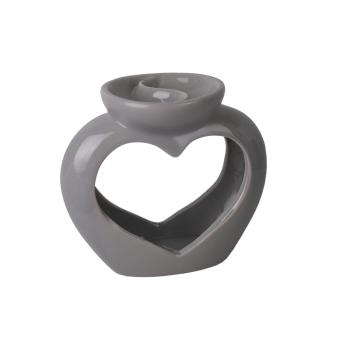 KERAMICKÉ OLEJOVÉ PODLOŽKY V TVARE SRDCA, SIVÉ