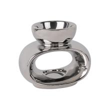 KERAMICKÉ OLEJOVÉ PODLOŽKY, DUTÉ, OVÁLNE, STRIEBORNÉ