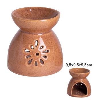 KERAMICKÝ AŽUROVÝ KVET NA UMÝVANIE OLEJOM, MAKOVO HNEDÝ