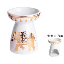 KERAMICKÁ OLEJOMAĽBA BRONZOVÝ SLON NA BIELOM POZADÍ