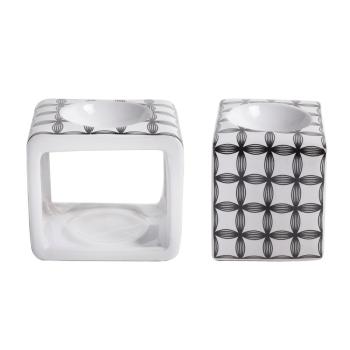 KERAMICKÁ OLEJOVÁ LAMPA S RÁMOM BIELA