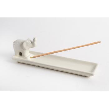 KERAMICKÁ UDIAREŇ + SLONÍK KRÉMOVÝ 20 CM BIELY