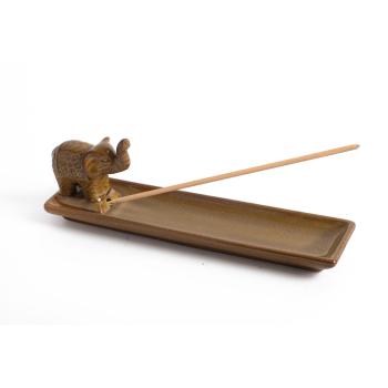 KERAMICKÝ KADIDELNÍK+SLON HNEDÝ 20CM HNEDÝ