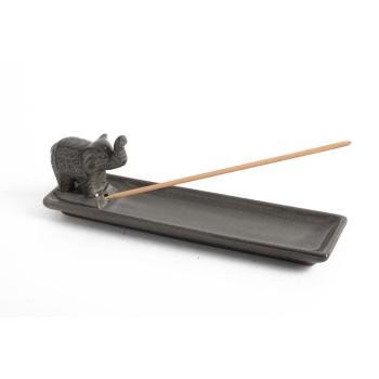 KERAMICKÝ KADIDELNÍK+SLON SIVÝ20CM SIVÝ