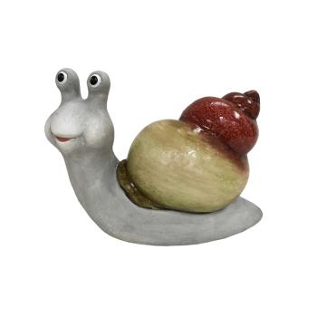 KERAMICKÝ SLIMÁK S ULITOU, SIVOHNEDÝ