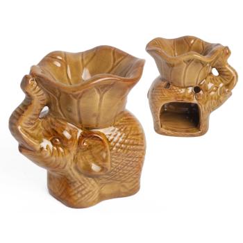 KERAMICKÁ OLEJOMAĽBA, SLON, HNEDÁ